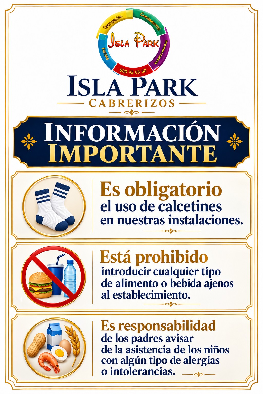 Información importante Isla Park