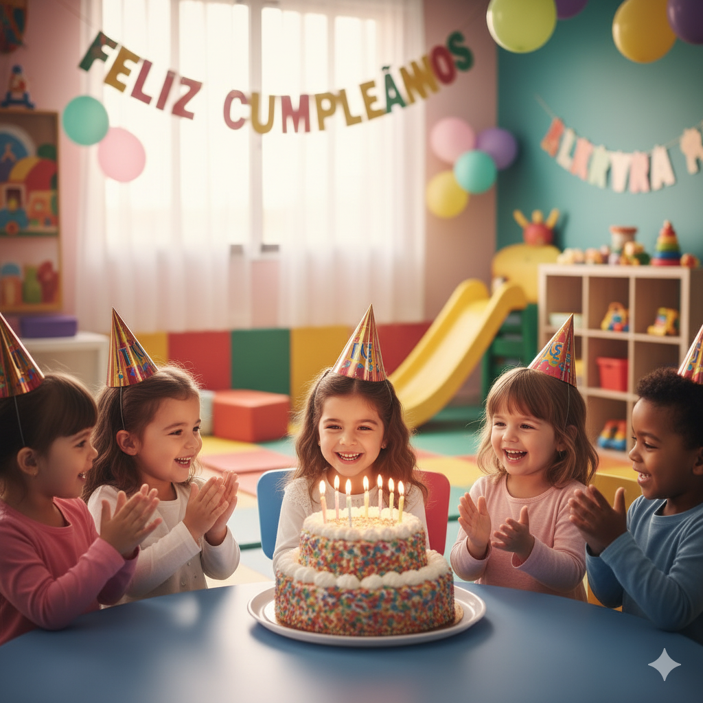Niños celebrando el cumpleaños, servicio que da IslaPark